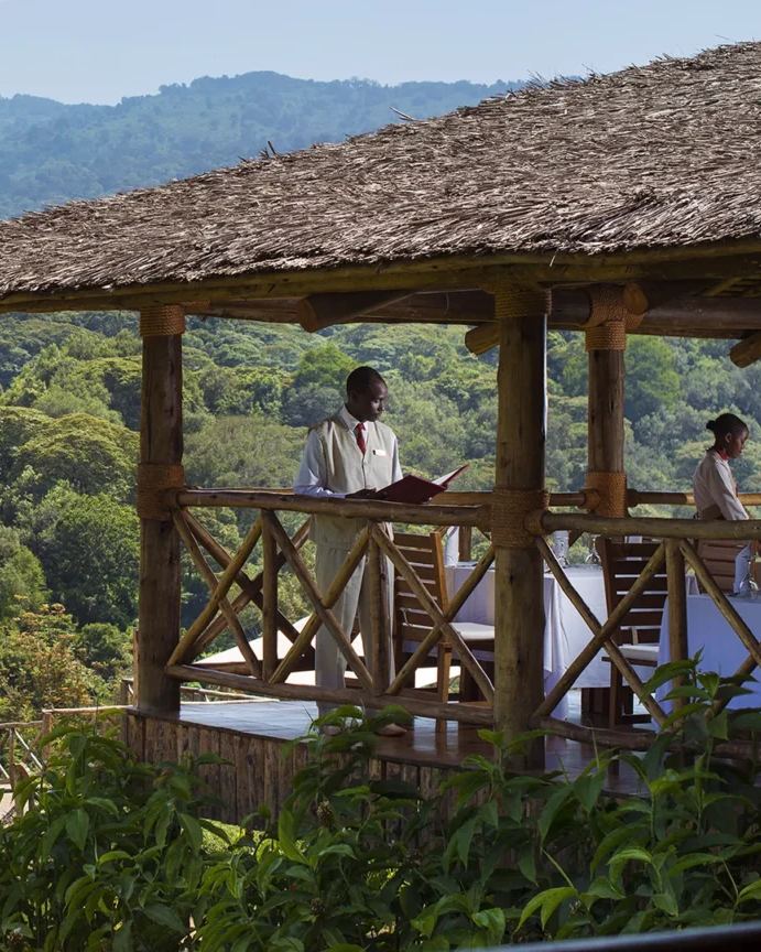 Thatched viewing deck above the pool at Neptune Ngorongoro
